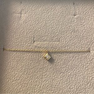 Zoe Chicco 14k Large Princess Cut Diamond Yellow Gold Pendant